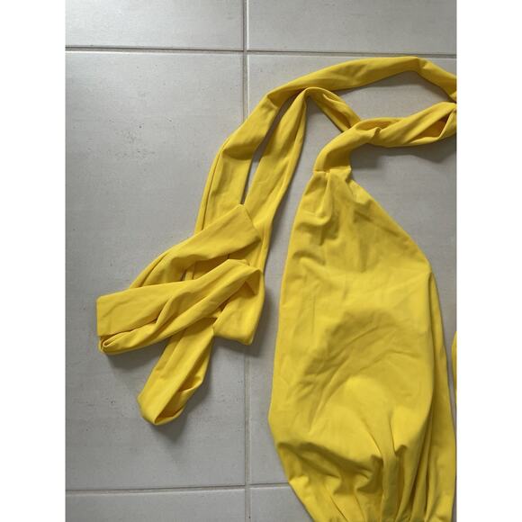 Cocoship Swim One Piece Swimsuit Halter Floral Color Block Swimwear - Picture 4 of 10